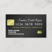 クレジットカード黒と金ゴールド名刺 名刺 (正面)
