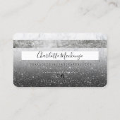 クレジットカード黒グリッター大理石文字 名刺 (裏面)