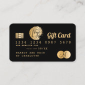 クレジットカード黒金ゴールドフォイルのギフトカード 名刺 (正面)