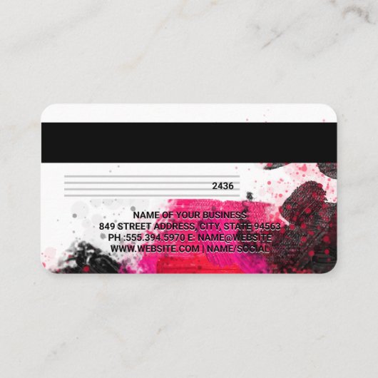 クレジットカード カラフル芸術的絵を描線 名刺 (裏面)