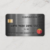 クレジットカード |シルバー・メタリック 名刺 (正面)