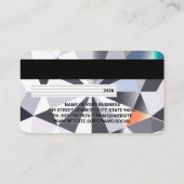 クレジットカード |ダイヤモンドの背景 名刺 (裏面)