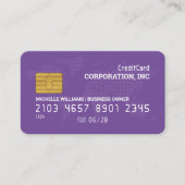 クレジットカード | パープル | 世界地図 名刺 (正面)