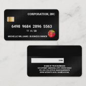 クレジットカード |ブラックカーボンファイバー 名刺 (正面/裏面)