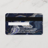 クレジットカード |ブルーパープル金ゴールド大理石 名刺 (裏面)