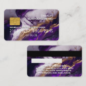 クレジットカード |ブルーパープル金ゴールド大理石 名刺 (正面/裏面)