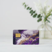 クレジットカード |ブルーパープル金ゴールド大理石 名刺 (スタンド正面)