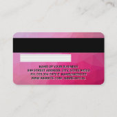 クレジットカード | マゼンタの幾何学的な背景 名刺 (裏面)
