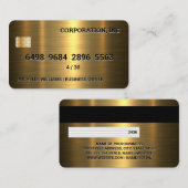 クレジットカード |メタリック金ゴールド 名刺 (正面/裏面)