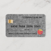 クレジットカード |リネン生地 |メタリック 名刺 (正面)