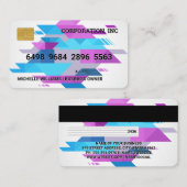 クレジットカード | 三角形カラフル抽象芸術 名刺 (正面/裏面)