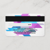 クレジットカード | 三角形カラフル抽象芸術 名刺 (裏面)