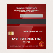 クレジットカード |光沢赤 名刺 (外部フラット)