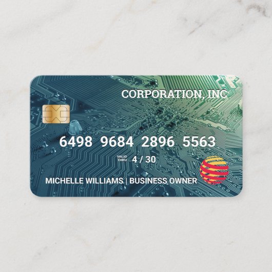 クレジットカード |回路基板マイクロチップ 名刺 (正面)