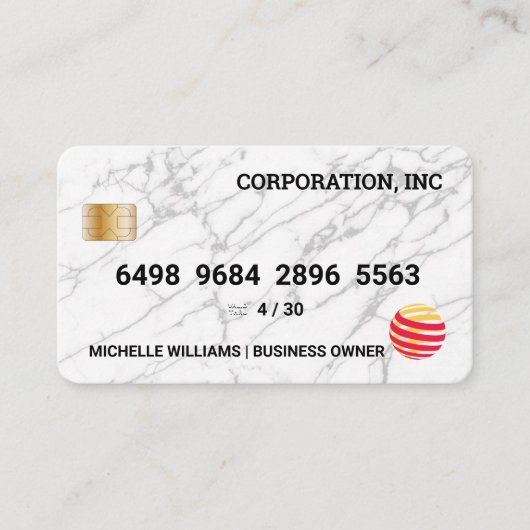 クレジットカード |大理石テクスチャ 名刺 (正面)