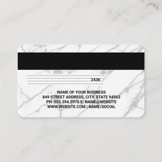 クレジットカード |大理石テクスチャ 名刺 (裏面)