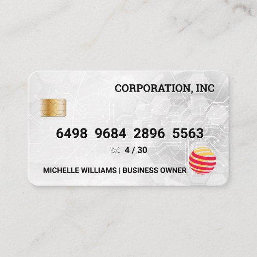 クレジットカード | 技術モダンの背景 名刺 (正面)