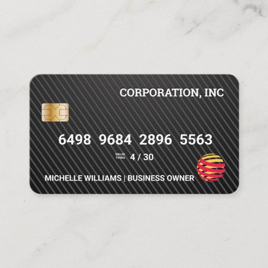 クレジットカード |炭素繊維パターン 名刺 (正面)