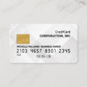 クレジットカード | 白いジオメトリ抽象芸術背景 名刺 (正面)