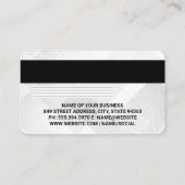 クレジットカード | 白いジオメトリ抽象芸術背景 名刺 (裏面)