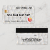 クレジットカード | 白いジオメトリ背景 名刺 (正面/裏面)