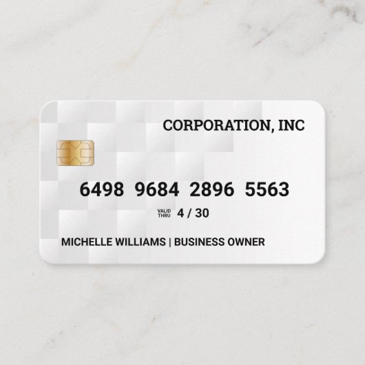 クレジットカード |白い幾何学的パタモダンーン 名刺 (正面)