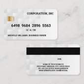 クレジットカード |白い幾何学的パタモダンーン 名刺 (正面/裏面)