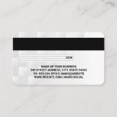 クレジットカード |白い幾何学的パタモダンーン 名刺 (裏面)