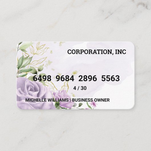 クレジットカード |花の背景 名刺 (正面)