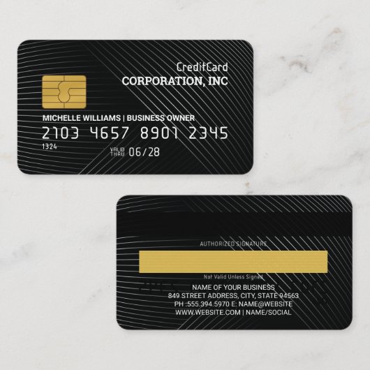 クレジットカード |行 名刺 (正面/裏面)