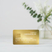 クレジットカード | 金ゴールドテクスチャの背景 名刺 (スタンド正面)