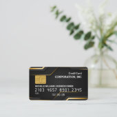 クレジットカード | 金ゴールド黒お洒落線 名刺 (スタンド正面)