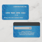 クレジットカード | 青いジオメトリックレイヤ 名刺 (正面/裏面)