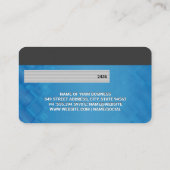 クレジットカード | 青いジオメトリックレイヤ 名刺 (裏面)