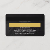 クレジットカード | 黒いストライプ背景 名刺 (裏面)