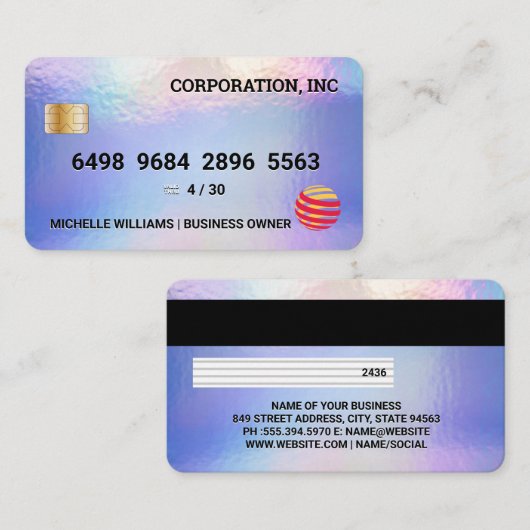 クレジットカード | Pastel Foilテクスチャ 名刺 (正面/裏面)