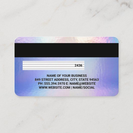 クレジットカード | Pastel Foilテクスチャ 名刺 (裏面)