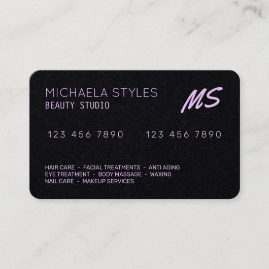 クレジットカー刺激を受けたドがピンク色に見える 名刺 (正面)