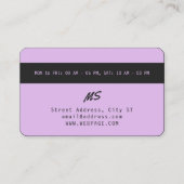 クレジットカー刺激を受けたドがピンク色に見える 名刺 (裏面)