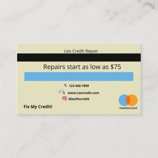 クレジット修理名刺 名刺 (裏面)