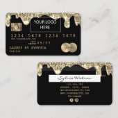 クレジット・カードのスタイル付き滴下金ゴールド追加ロゴ 名刺 (正面/裏面)