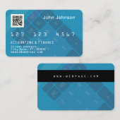 クレジット·カードのルック·フェイクカリキュレータ（青） 名刺 (正面/裏面)