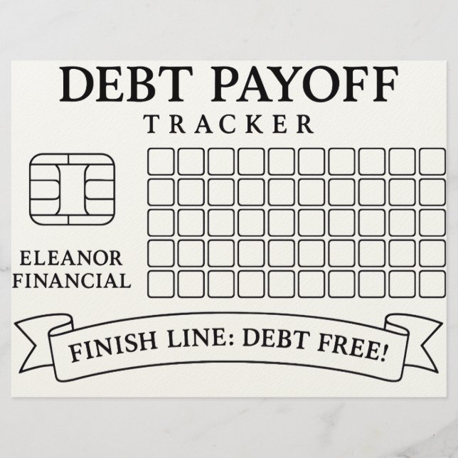 クレジット・カードをテーマにした債務支払い精算トラッカーのカラー・シート レターヘッド (正面)