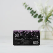 クレジット・カード型水滴バイオレットシルク 名刺 (スタンド正面)