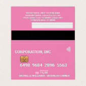 クレジット |デビットカード |ピンク 名刺 (外部フラット)