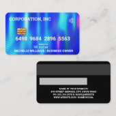 クレジット |デビットカード |メタリック(青) 名刺 (正面/裏面)
