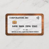 クレジット | デビットカード | 大理石と木材 名刺 (正面)