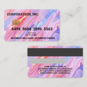 クレジット |デビットカード |液体の虹色 名刺 (正面/裏面)