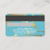 クレジット |デビットカード |青い金ゴールド大理石 名刺 (裏面)