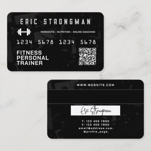 クレジッフェイクトカードがフィットネス名刺を見る 名刺 (正面/裏面)